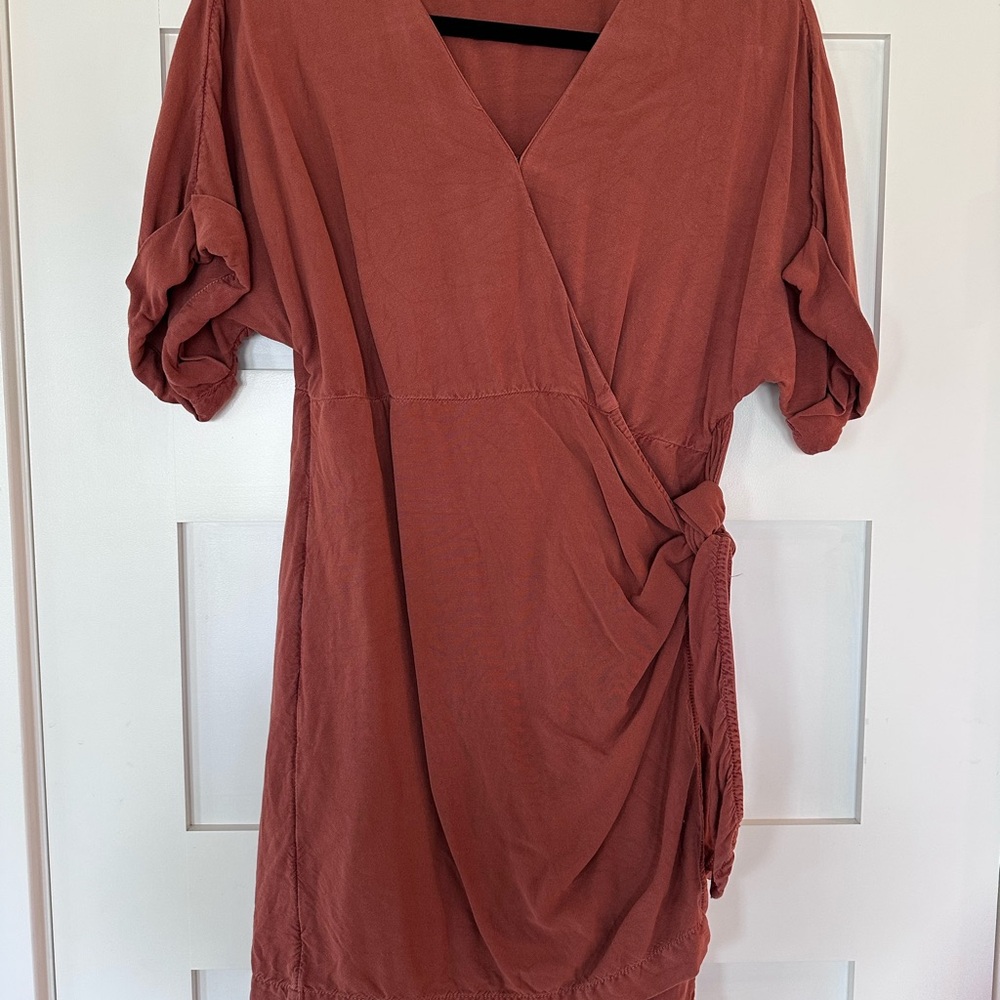Rust Wrap Dress
